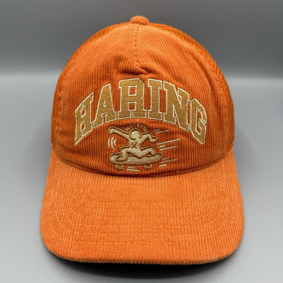 MAD Engine Other - Keith Haring X Hat Cap Orange Mad Engine Corduroy Mesh Trucker Snapback‎ Mens